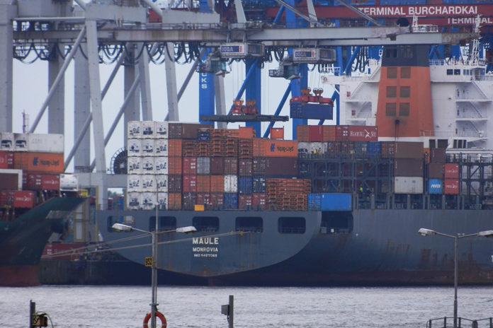 Containerschiff Hafen Hamburg