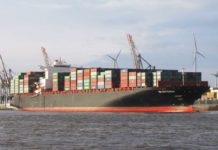 Das Containerschiff »ZIM Rotterdam« im Hamburger Hafen