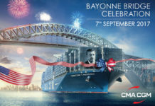CMA CGM Theodore Roodevelt inaugurating bayonne bridge