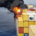 Containerschiffsbrände: Feuer auf der »MSC Daniela«, April 2017. Foto: Sri Lanka Navy