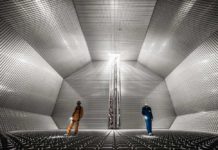 The inside of a GTT cryogenic membrane tank