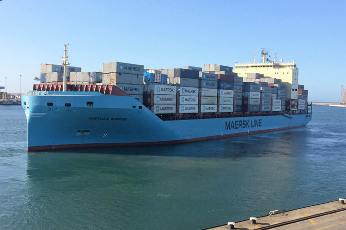 Die »Vistula Maersk« und ihre Schwestern haben einen verstärkten Rumpf, mit dem sie durch Eis fahren können