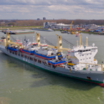 Damen Multi Cats and Pusher Tugs on a heavy lift vessel at Rotterdam 1