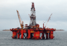 Eine Bohrplattform in der Nordsee