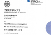 Podszuck ist von BG Verkehr für sein Qualitätsmanagement zertifiziert worden