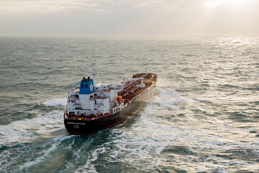 Tankschiff auf dem Meer