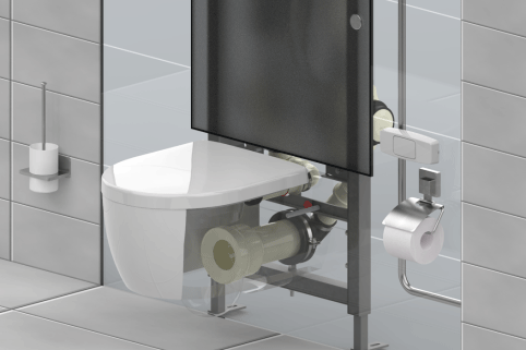 Mit der neuen Lösung von Evac wird aus einer herkömmlichen Toilette eine Vakuumtoilette