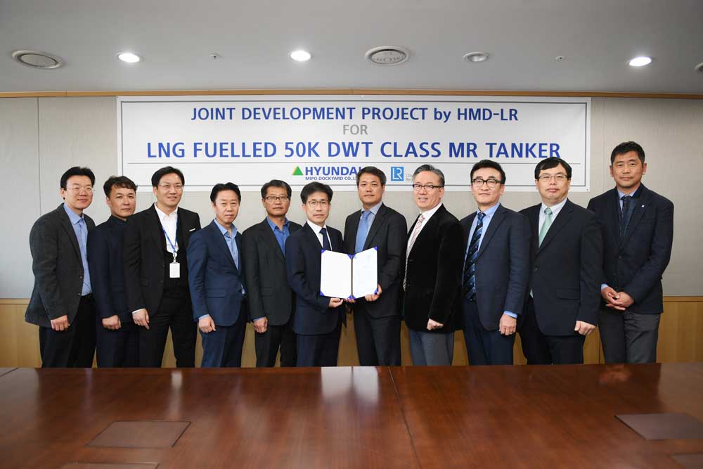 Hyundai Mipo Dockyard hat von Lloyd's Register grünes Licht für ein Design für gas-betriebene MR-Tanker erhalten