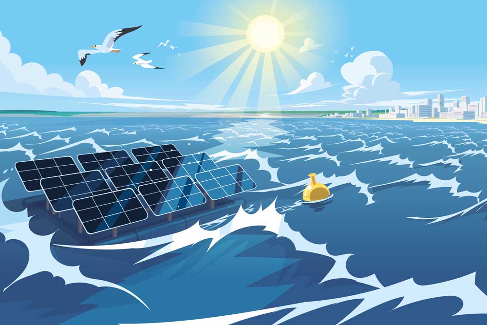 Die schwimmenden Solarzellen, die ein Fünfer-Konsortium entwickelt, sollen in der Nähe zur Küste installiert werden