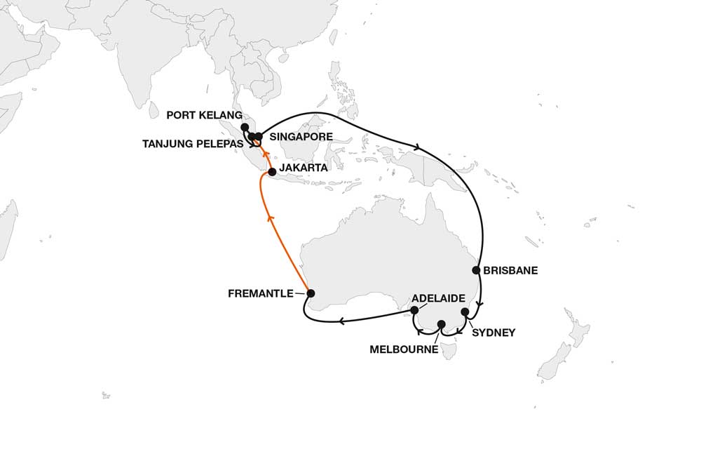 Der neue SA2-Dienst verbindet Ozeanien mit Australien