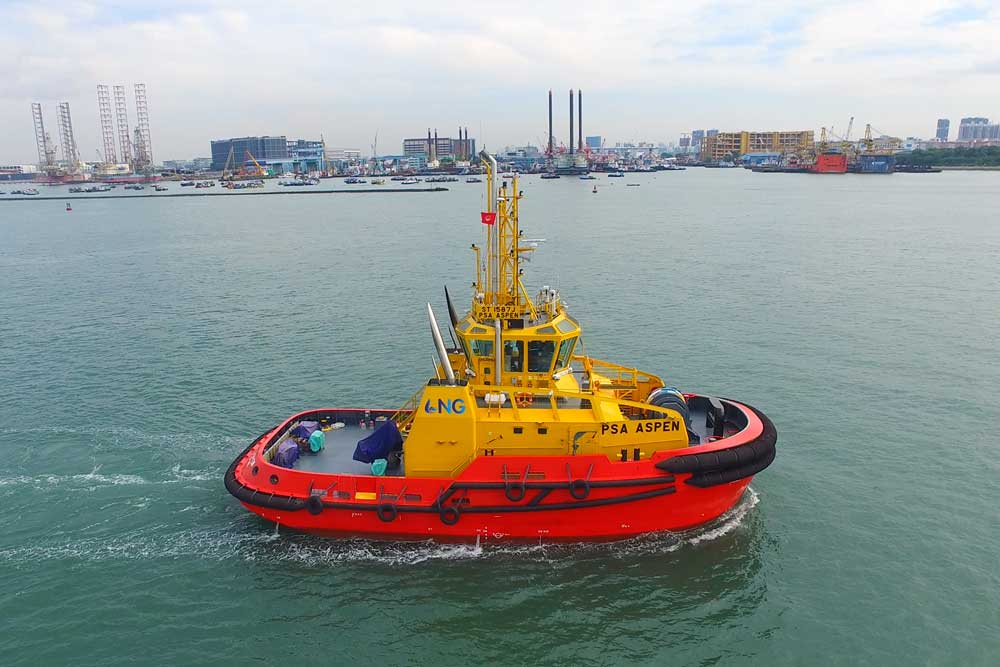 Der Schlepper »PSA Aspen« von PSA Marine ist erstmals im Hafen von Singapur eingesetzt worden