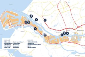 Lage der Puffer-Abstellorte für Lkw in Rotterdam
