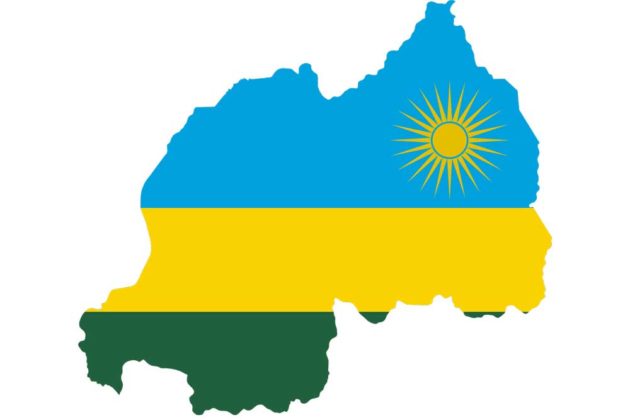 Ruanda map and flag