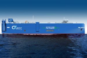 UECC batterie Rendition of the latest battery hybrid LNG PCTC ordered by UECC