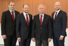 Die Geschäftsführung der Meyer Werft (v.l.n.r.): Thomas Weigend, Jan Meyer, Bernard Meyer und Tim Meyer