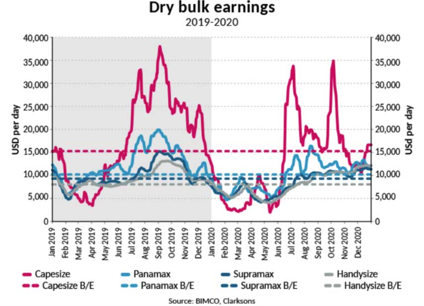 BIMCO dry bulk earnings 2020