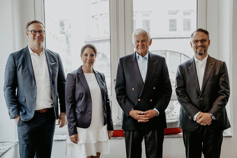 (v.l.): Benjamin Thomsen, Elgin Lüth, Bolko von Pfeil und Jan Hinrich Thies © Hapeko