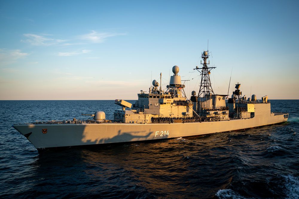 Die Fregatte F 214 Lübeck wird am Samstag zurück in Wilhelmshaven erwartet © Bundeswehr/Marcus Mohr