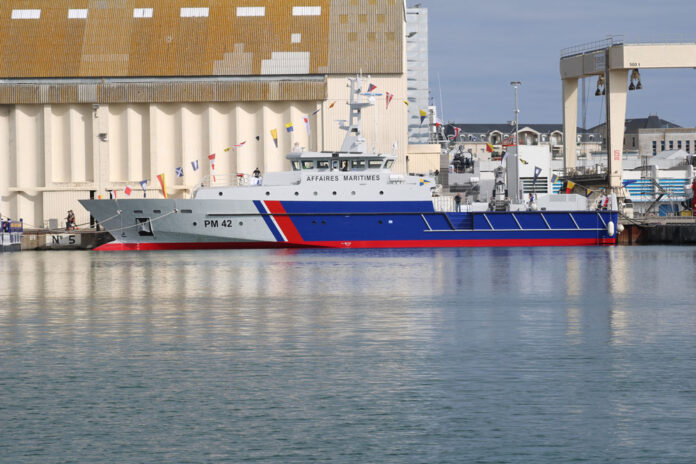 Das neue Patroullienschiff lief in Les Sables d'Olonne vom Stapel © Ocea