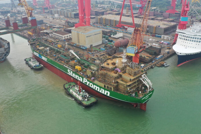 Stapellauf der »Stena Pro Patria« auf der Guangzhou Shipyard in China © Stena