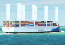Zéphyr & Borée Design für Containerschiff mit Segeln
