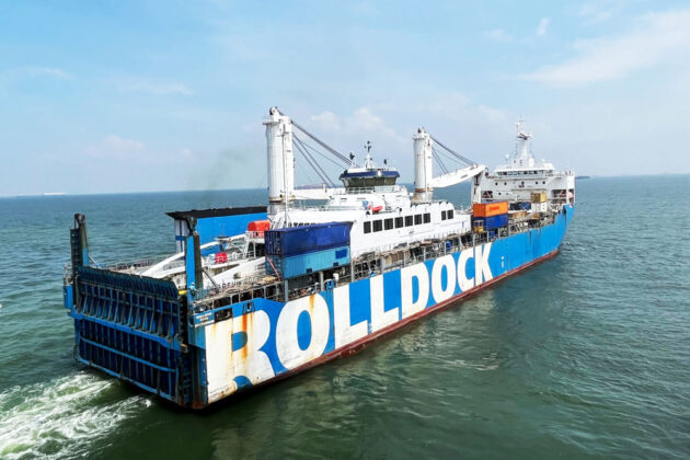Rolldock Sailaway of 2nd Ropax ferry desgined and built by SCM for Norled to Norway