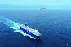 LDA-RoRo-Schiff »Ville de Bordeaux« mit Seawing © Airseas