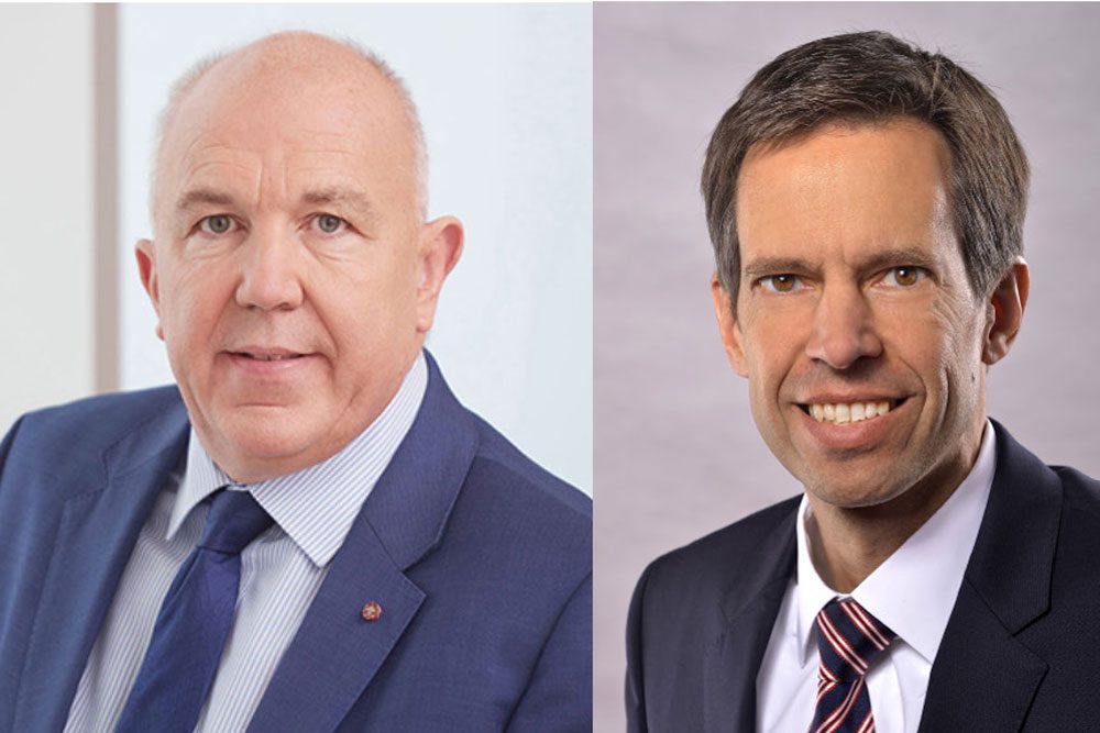 Wayne Jones (li.) geht, Gunnar Stiesch zieht in den Vorstand ein © MAN Energy Solutions