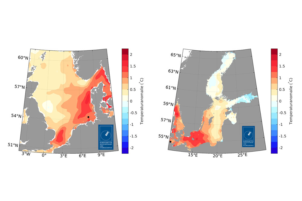 Temperatur in Nordsee und Ostsee