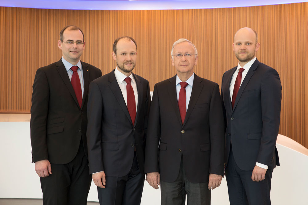 Die Geschäftsführung der Meyer Werft (v.l.): Thomas Weigend, Jan Meyer, Bernard Meyer und Tim Meyer 