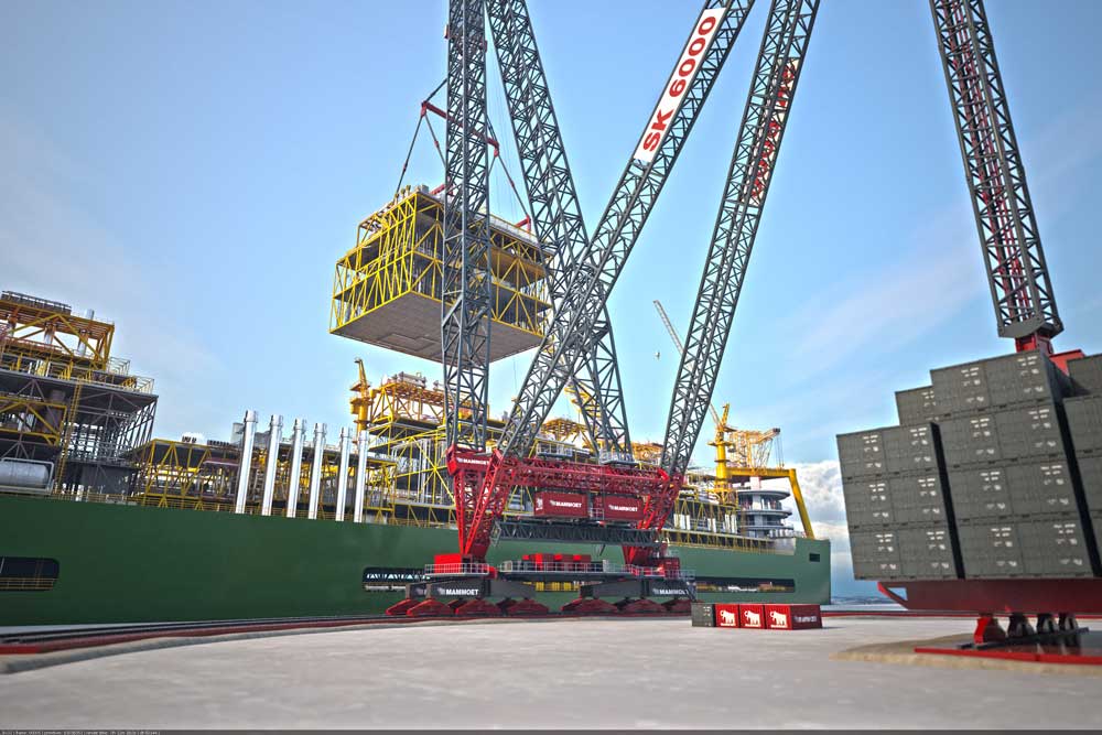 Nedgang tøve Moden Baustart für Mega-Heavylifter: 6.000-t-Kran für Mammoet
