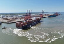 Dienste, THE Alliance, Hapag-Lloyd Al Zubara Contaimnerschiff in Wilhelmshaven am CTW, Maersk, Niedersachsen, Häfen