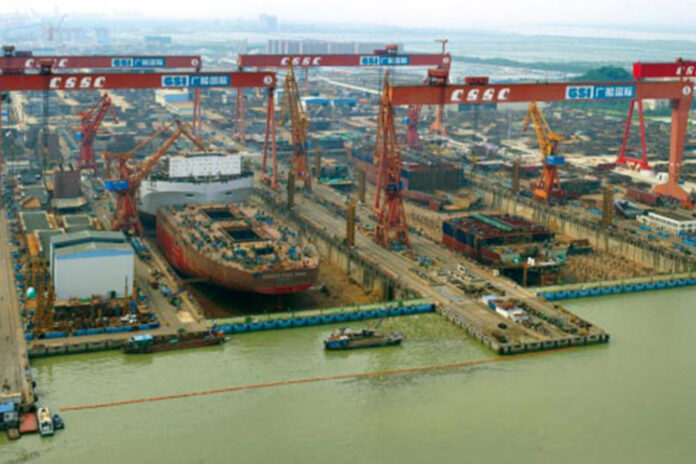 CSSC China State Shipbuilding Corporation GSI Guangzhou Werft, Schiffbau in China