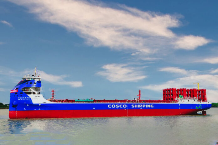 Cosco, Elektro, Containerschiff, Batterien