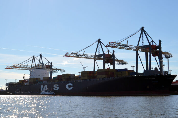 MSC Containerschiff Hafen Hamburg Eurogate