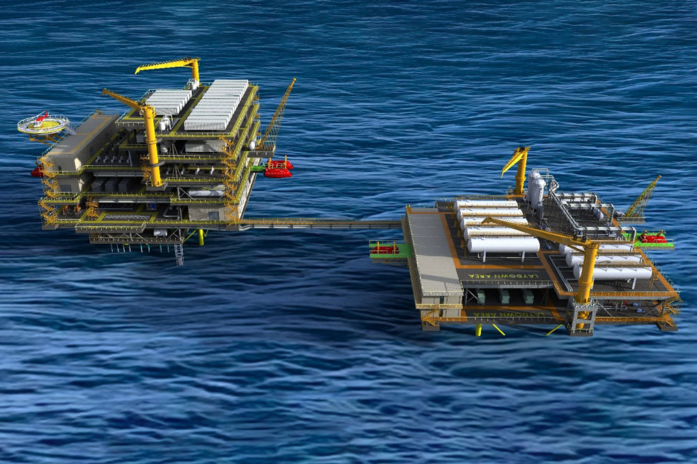 Mithilfe der Offshore-Plattform von KRISO sollen grüner Wasserstoff und Ammoniak produziert werden 