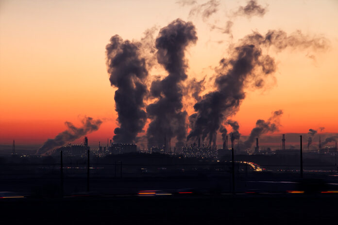 Industrie Anlage schornsteine-emissionen co2 carbon capture