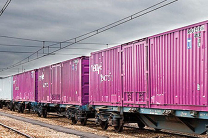 Renfe Mercancias Container Zug Eisenbahn Gueterzug