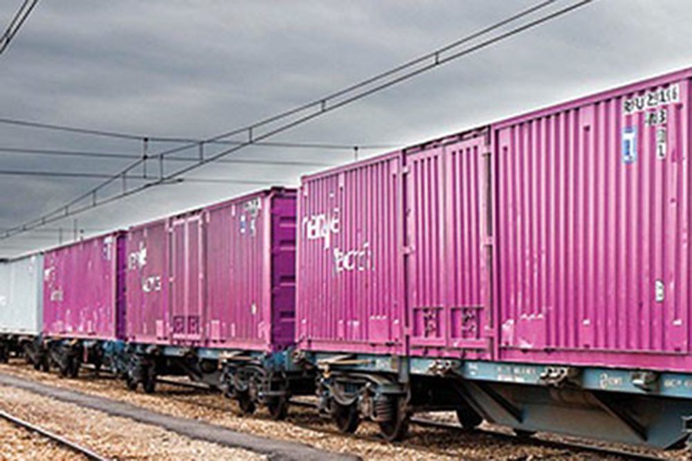 Renfe Mercancias Container Zug Eisenbahn Gueterzug