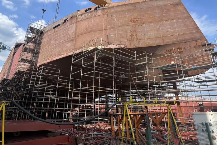 Scandlines Bau der neuen Frachtfaehre PR24 auf der Cemre Werft