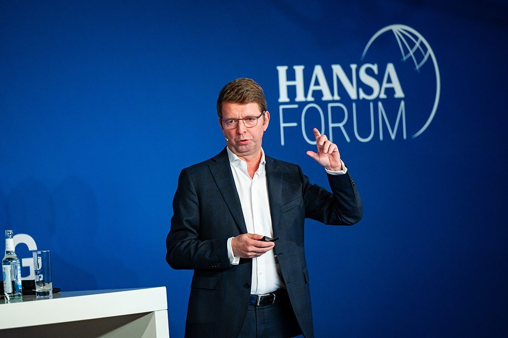 Albrecht Grell von OceanScore auf dem HANSA-Forum 2023, EU-ETS