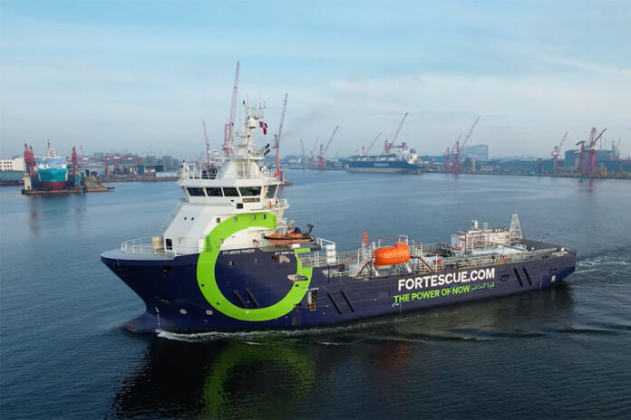 Fortescue Green Pioneer als erstes Schiff mit Ammoniak gefahren Kopie
