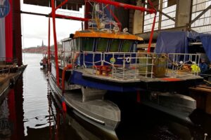 Stapelhub auf der Hitzler Werft