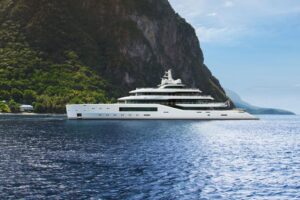 Eine Amels 80-Yacht von Damen ankert vor St. Lucia