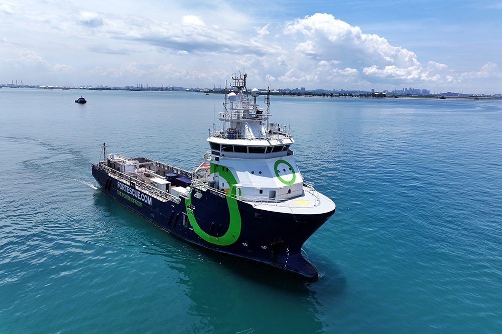 Fortescue Green Pioneer Seeerprobung mit Ammoniak
