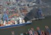 Containerschiff, CCNI Arauco, Hamburg, Hamburger Hafen, Brand, KI