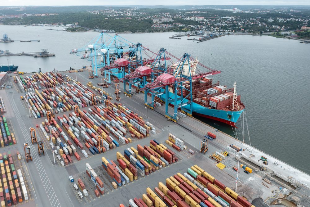 Der Containerumschlag in Göteborg ist im ersten Halbjahr 2024 gestiegen.