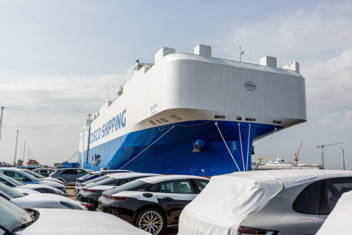 Erstanlauf der »Liao He Kou“ am BLG AutoTerminal in Bremerhaven.