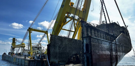 Hebung der Verity vor Helgoland