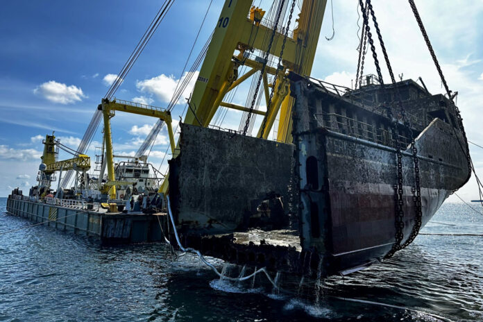 Hebung der Verity vor Helgoland